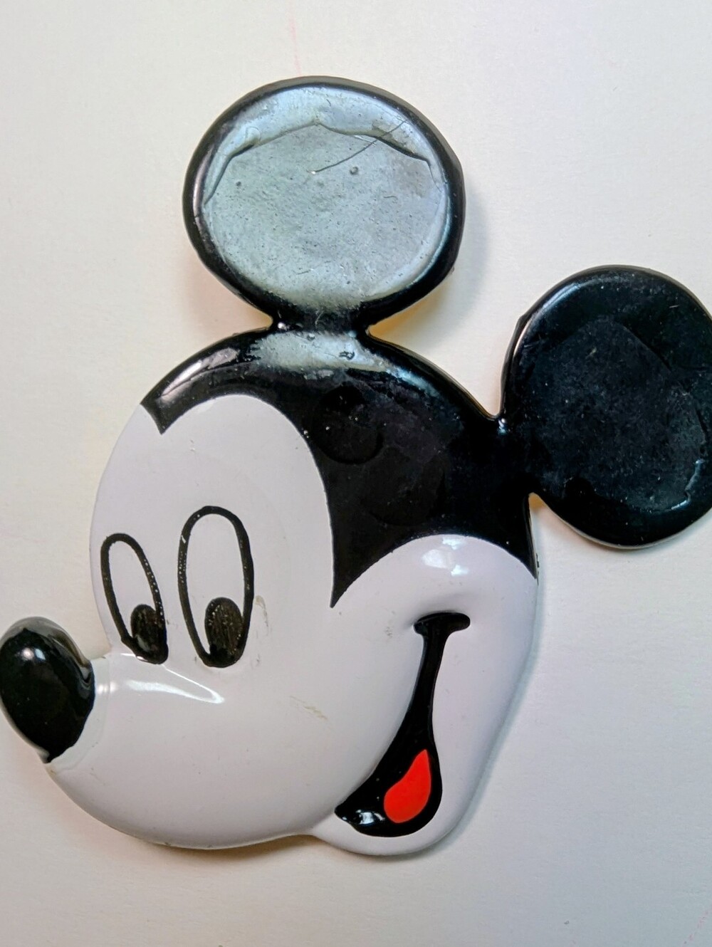 Wendy Gell Disney large Mickey head enamel pin.